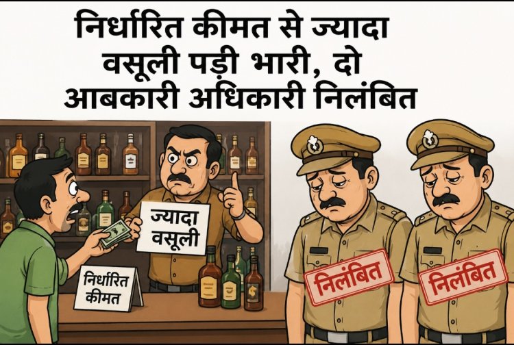 निर्धारित कीमत से ज्यादा वसूली पड़ी भारी, दो आबकारी अधिकारी निलंबित