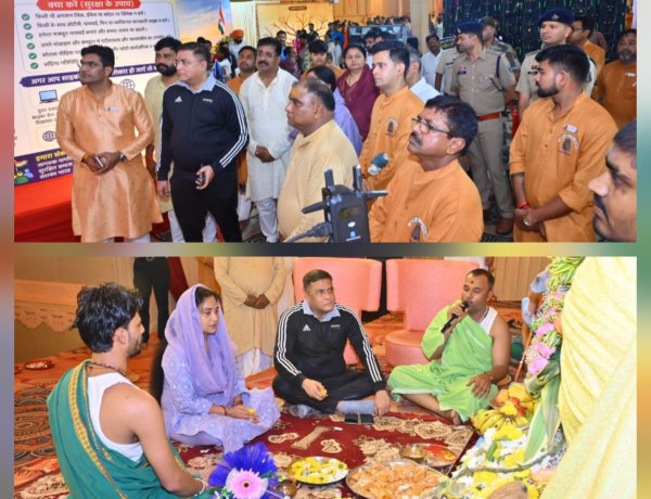 दुर्ग : पद्मनाभपुर में गणेशोत्सव के साथ सामाजिक जागरूकता की पहल, नशामुक्ति और साइबर सुरक्षा को लेकर श्रद्धालुओं ने ली शपथ