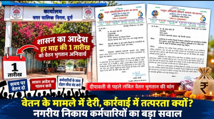 शासन के आदेश के बावजूद नगरीय निकायों में वेतन भुगतान में देरी क्यों? दीपावली से पहले बकाया वेतन की मांग को लेकर नवयुक्त अधिकारी-कर्मचारी कल्याण संघ ने उठाई आवाज